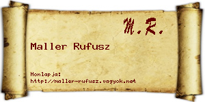 Maller Rufusz névjegykártya